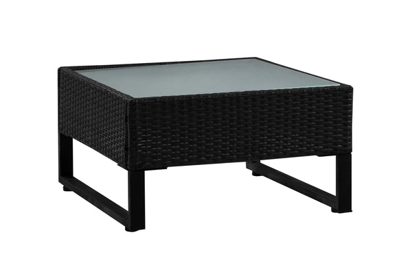 Rattanlounge CAPITOLA schwarz/weiss