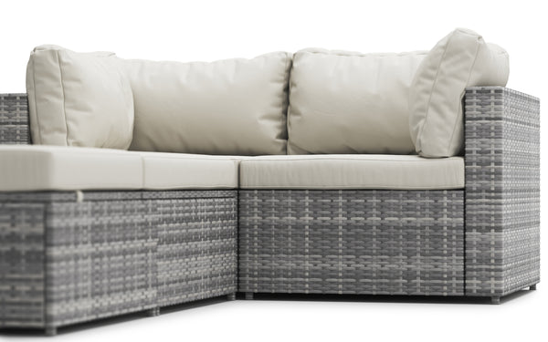 Rattan Lounge Gartenmöbel CHARLIE grau/weiss