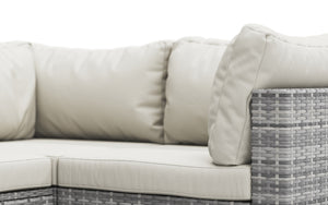Rattan Lounge Gartenmöbel CHARLIE grau/weiss