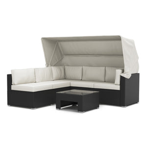Rattanlounge COMO weiss