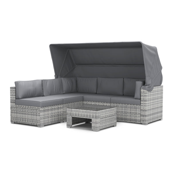 Rattanlounge Gartenmöbel COMO (anthrazit)