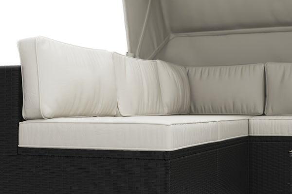 Rattanlounge COMO weiss