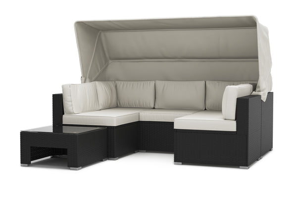 Rattanlounge COMO weiss
