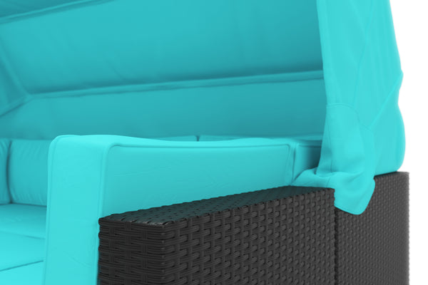 Gartenmöbel Rattanlounge COMO türkis