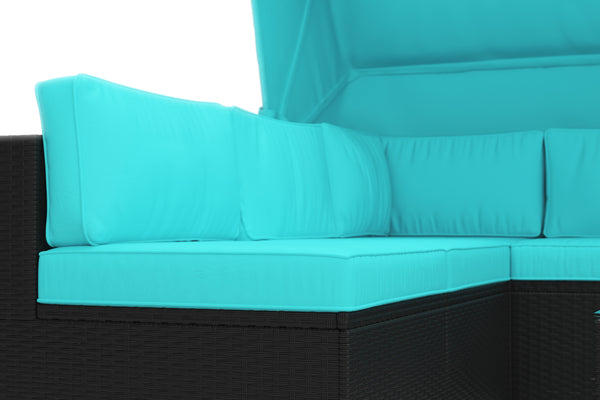 Gartenmöbel Rattanlounge COMO türkis