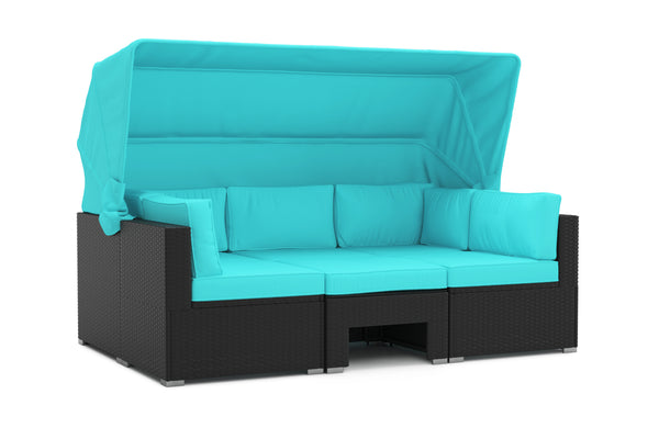 Gartenmöbel Rattanlounge COMO türkis