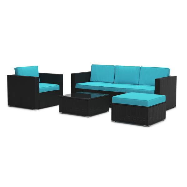 Rattanlounge KAPSTADT türkis