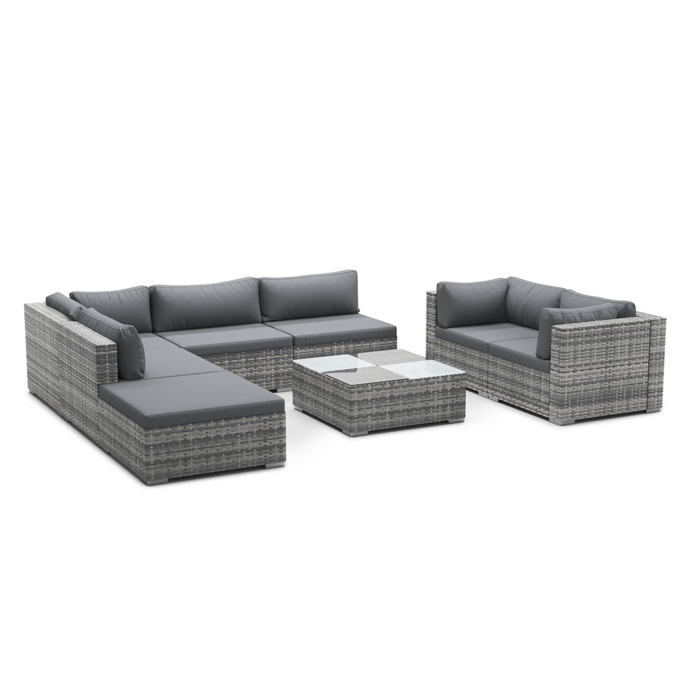Salon en rotin NAXOS gris