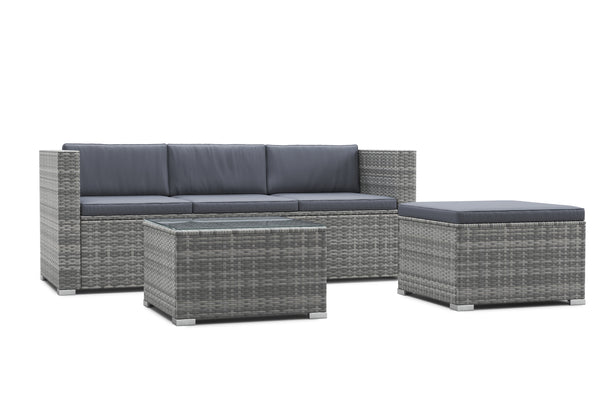 Rattanlounge NIZZA grau/anthrazit