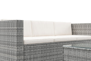 Rattanlounge NIZZA grau/beige