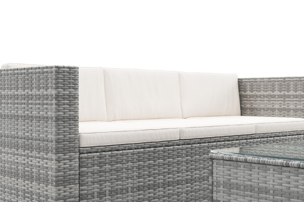Rattanlounge NIZZA grau/beige