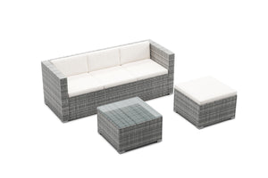 Rattanlounge NIZZA grau/beige