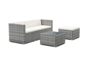Rattanlounge NIZZA grau/beige