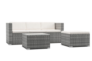 Rattanlounge NIZZA grau/beige