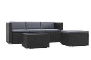 Rattanlounge NIZZA schwarz/anthrazit