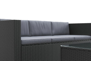 Rattanlounge NIZZA schwarz/anthrazit
