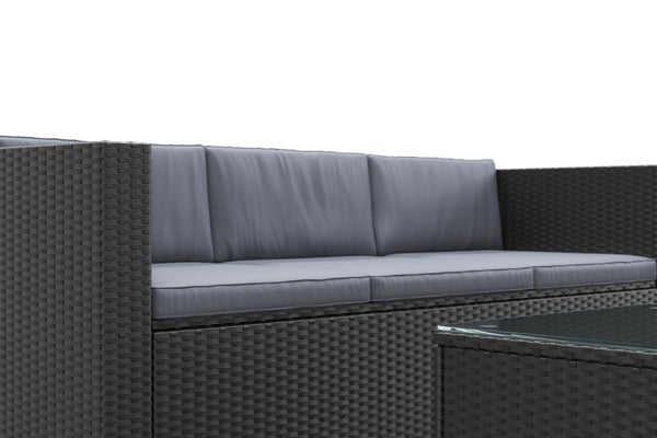 Rattanlounge NIZZA schwarz/anthrazit