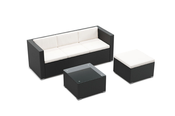 Rattanlounge NIZZA schwarz