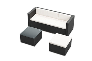 Rattanlounge NIZZA schwarz