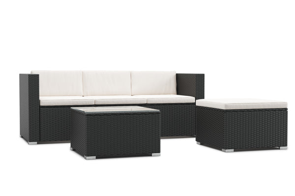 Rattanlounge NIZZA schwarz
