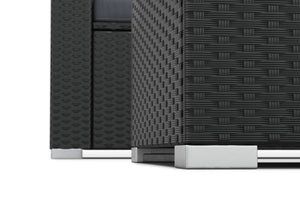 Rattanlounge SAN MARINO schwarz/anthrazit