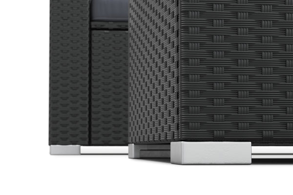 Rattanlounge SAN MARINO schwarz/anthrazit