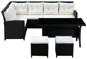 Rattangarnitur CANNES schwarz