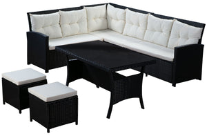Rattangarnitur CANNES schwarz