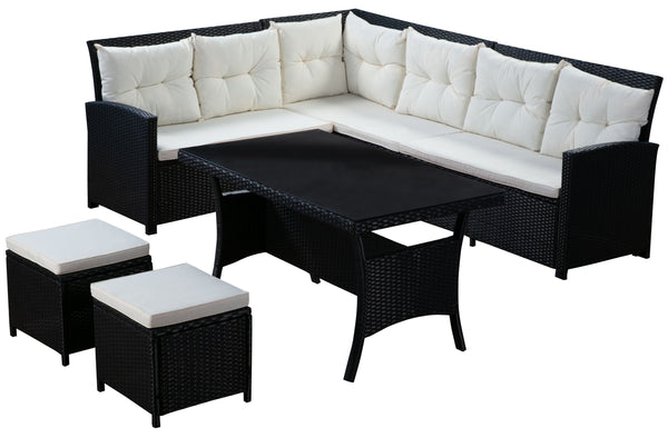 Rattangarnitur CANNES schwarz