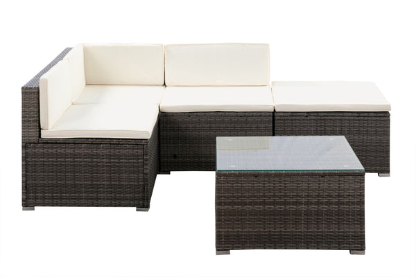 Rattanlounge CAPRI grau