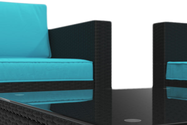 Rattanlounge KAPSTADT türkis