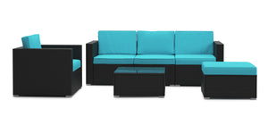 Rattanlounge KAPSTADT türkis