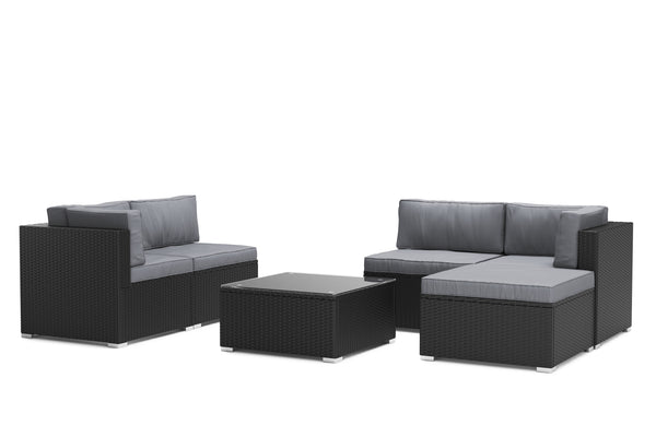 Ottomane KRETA schwarz / anthrazit