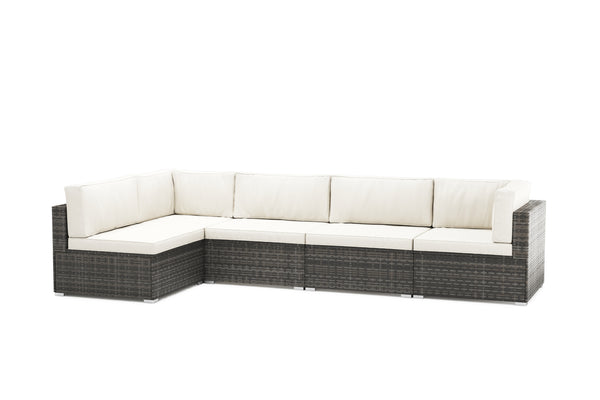 Mittelteil Rattanlounge LINDOS grau/weiss