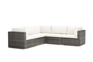 Mittelteil Rattanlounge LINDOS grau/weiss