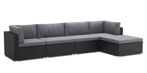 Mittelteil Rattanlounge LINDOS schwarz/anthrazit