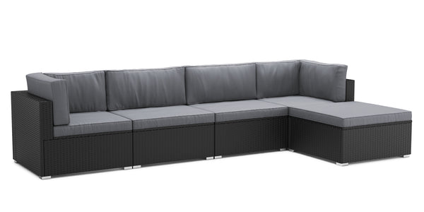 Mittelteil Rattanlounge LINDOS schwarz/anthrazit