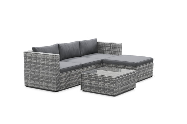 Rattanlounge MALIBU grau / anthrazit