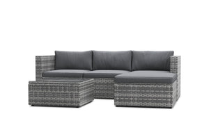 Rattanlounge MALIBU grau / anthrazit