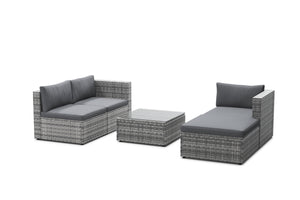 Rattanlounge MALIBU grau / anthrazit