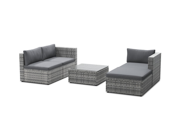 Rattanlounge MALIBU grau / anthrazit