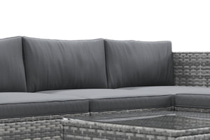 Rattanlounge MALIBU grau / anthrazit