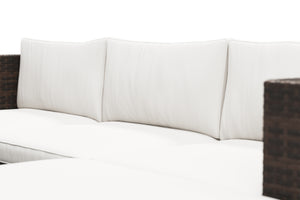 Rattanlounge MALIBU braun / weiss