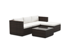 Rattanlounge MALIBU braun / weiss