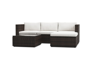 Rattanlounge MALIBU braun / weiss