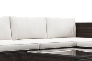 Rattanlounge MALIBU braun / weiss