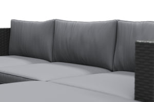 Rattanlounge MALIBU schwarz / anthrazit