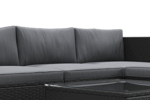 Rattanlounge MALIBU schwarz / anthrazit