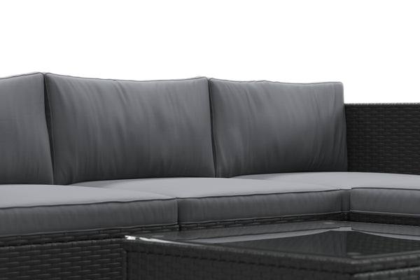 Rattanlounge MALIBU schwarz / anthrazit