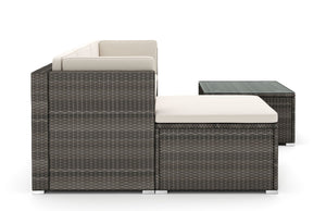 Rattanlounge MILOS grau